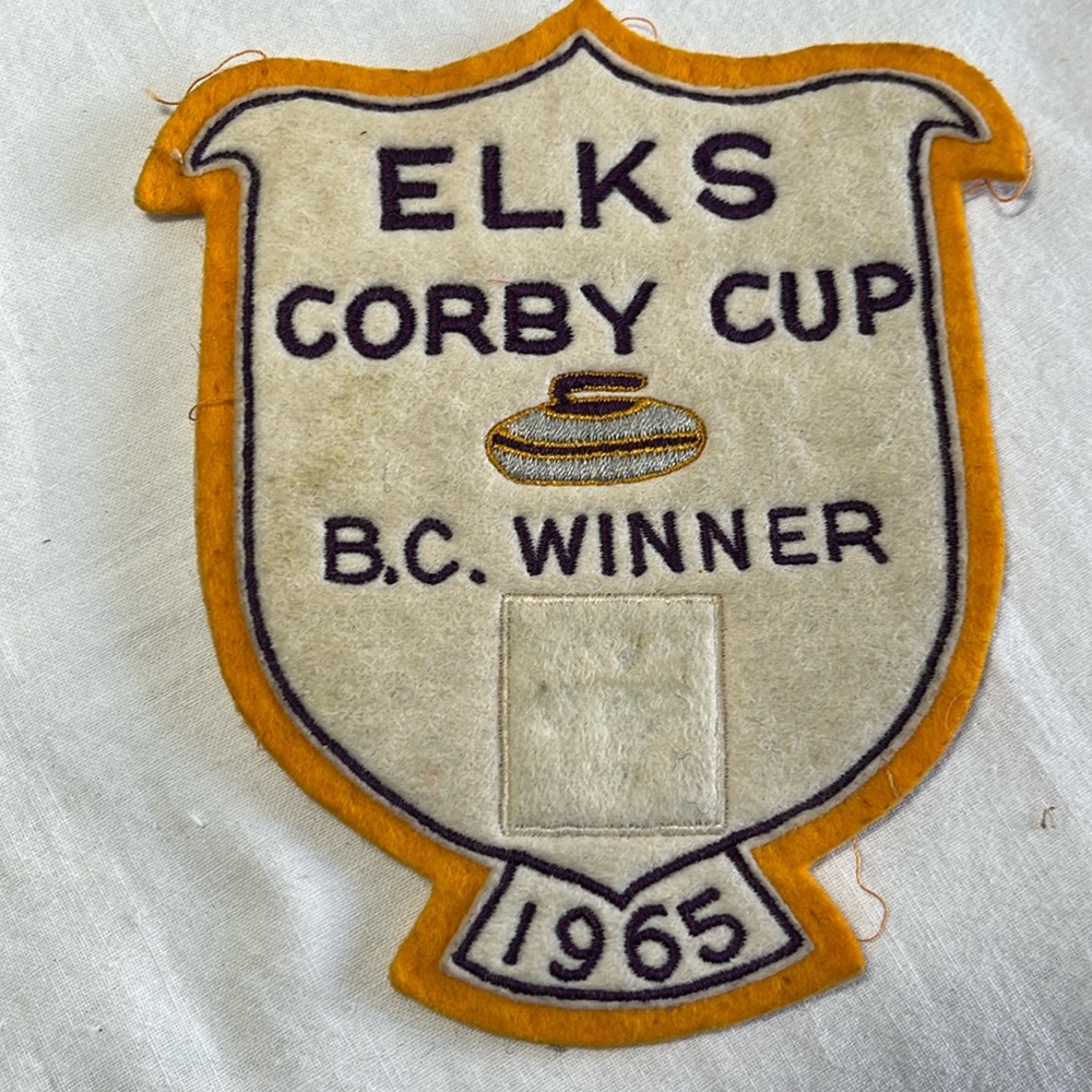 1965 vintage Elks Corby Cup BC Winner curling sweater patch/badge/crest